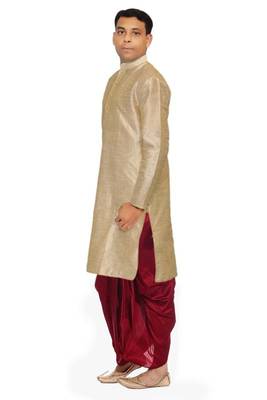 Multicolor Silk Ethnic Indian Traditional Mens Festive Wear Dhoti Kurta 2