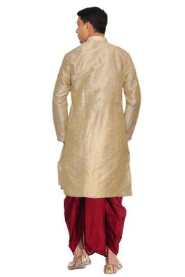 Multicolor Silk Ethnic Indian Traditional Mens Festive Wear Dhoti Kurta 3