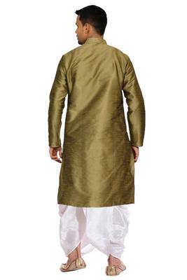 Copper Silk Ethnic Indian Traditional Mens Festive Wear Dhoti Kurta 2