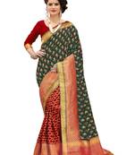 Multicolor woven banarasi silk saree with blouse