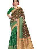 Multicolor banarasi art silk saree with blouse