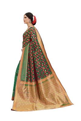 Multicolor banarasi art silk saree with blouse 2