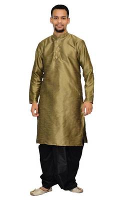 Copper Silk Ethnic Indian Traditional Mens Festive Wear Dhoti Kurta 1