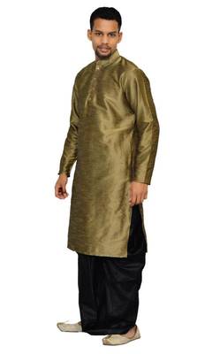 Copper Silk Ethnic Indian Traditional Mens Festive Wear Dhoti Kurta 2
