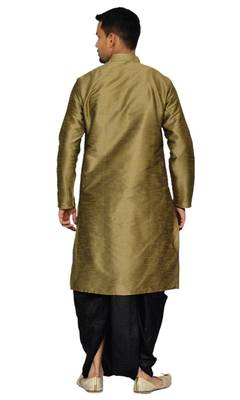 Copper Silk Ethnic Indian Traditional Mens Festive Wear Dhoti Kurta 3