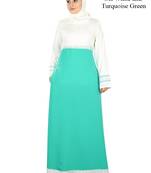 MyBatua Multicolor Poly Crepe Arabian Dailywear Islamic Muslim Long Abaya With Hijab