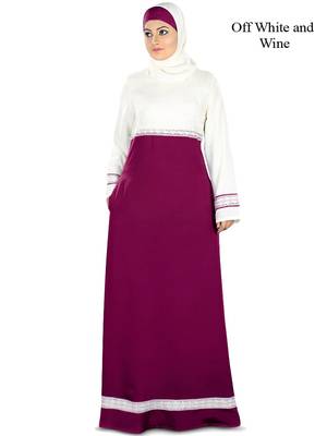 MyBatua Multicolor Poly Crepe Arabian Dailywear Islamic Muslim Long Abaya With Hijab 1