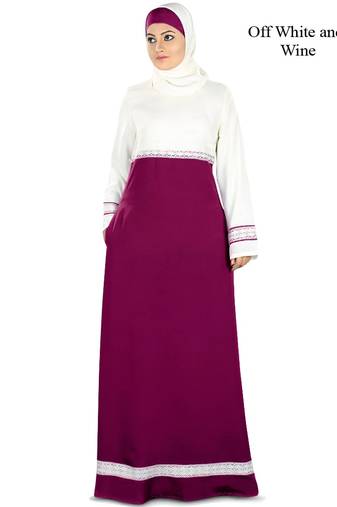 MyBatua Multicolor Poly Crepe Arabian Dailywear Islamic Muslim Long Abaya With Hijab