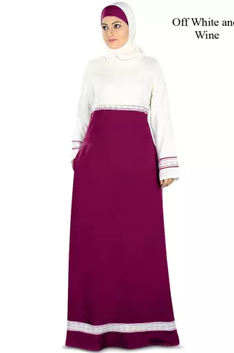 MyBatua Multicolor Poly Crepe Arabian Dailywear Islamic Muslim Long Abaya With Hijab