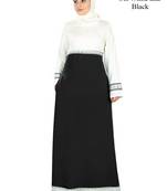 MyBatua Multicolor Poly Crepe Arabian Dailywear Islamic Muslim Long Abaya With Hijab