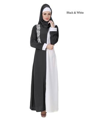 MyBatua Multicolor Polyester Arabian Dailywear Islamic Muslim Long Abaya With Hijab 1