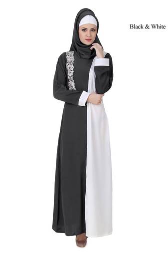 MyBatua Multicolor Polyester Arabian Dailywear Islamic Muslim Long Abaya With Hijab