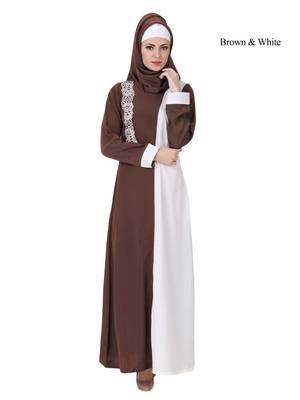 MyBatua Multicolor Polyester Arabian Dailywear Islamic Muslim Long Abaya With Hijab 1
