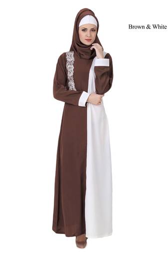 MyBatua Multicolor Polyester Arabian Dailywear Islamic Muslim Long Abaya With Hijab