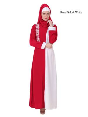 MyBatua Multicolor Polyester Arabian Dailywear Islamic Muslim Long Abaya With Hijab 1