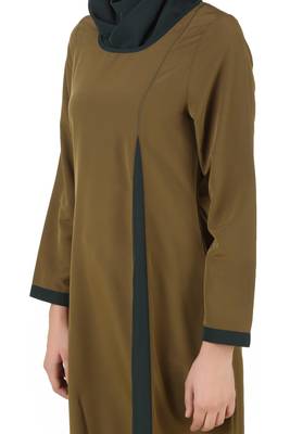MyBatua Brown Polyester Arabian Dailywear Islamic Muslim Long Abaya With Hijab 3