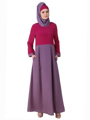 MyBatua Multicolor Polyester Arabian Dailywear Islamic Muslim Long Abaya With Hijab 1