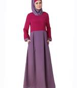 MyBatua Multicolor Polyester Arabian Dailywear Islamic Muslim Long Abaya With Hijab
