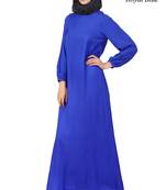 MyBatua Blue Rayon Arabian Dailywear Islamic Muslim Long Abaya With Hijab