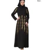 MyBatua Black Polyester Arabian Dailywear Islamic Muslim Long Abaya With Hijab