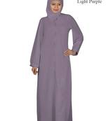 MyBatua Purple Polyester Arabian Dailywear Islamic Muslim Long Abaya With Hijab