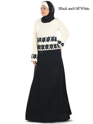 MyBatua Multicolor Polyester Arabian Dailywear Islamic Muslim Long Abaya With Hijab 1