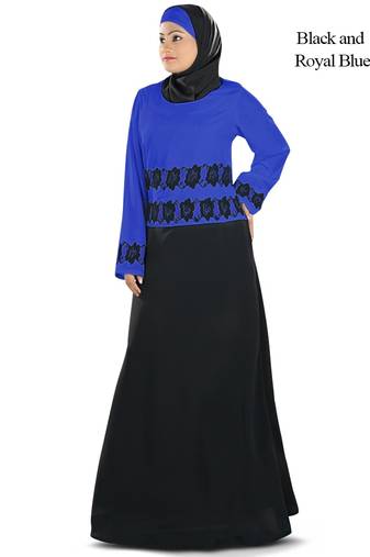 MyBatua Multicolor Polyester Arabian Dailywear Islamic Muslim Long Abaya With Hijab