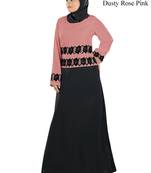 MyBatua Multicolor Polyester Arabian Dailywear Islamic Muslim Long Abaya With Hijab