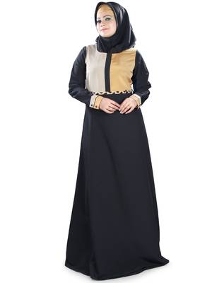 MyBatua Multicolor Poly Crepe Arabian Dailywear Islamic Muslim Long Abaya With Hijab 1