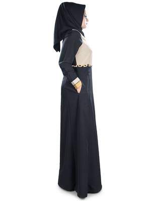 MyBatua Multicolor Poly Crepe Arabian Dailywear Islamic Muslim Long Abaya With Hijab 3
