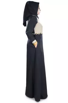 MyBatua Multicolor Poly Crepe Arabian Dailywear Islamic Muslim Long Abaya With Hijab