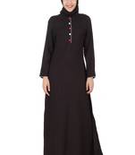 MyBatua Black Rayon Arabian Dailywear Islamic Muslim Long Abaya With Hijab
