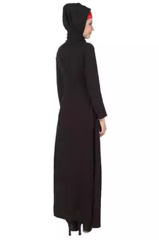 MyBatua Black Rayon Arabian Dailywear Islamic Muslim Long Abaya With Hijab
