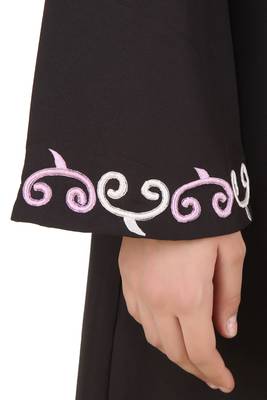 MyBatua Black Polyester Arabian Dailywear Islamic Muslim Long Abaya With Hijab 3