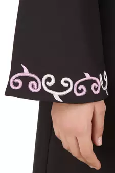 MyBatua Black Polyester Arabian Dailywear Islamic Muslim Long Abaya With Hijab