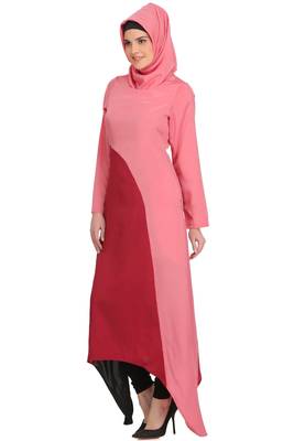 MyBatua Multicolor Polyester Arabian Dailywear Islamic Muslim Long Abaya With Hijab 1