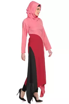 MyBatua Multicolor Polyester Arabian Dailywear Islamic Muslim Long Abaya With Hijab