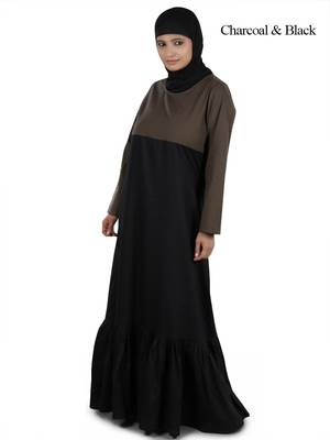 MyBatua Multicolor Cotton Arabian Dailywear Islamic Muslim Long Abaya With Hijab 1