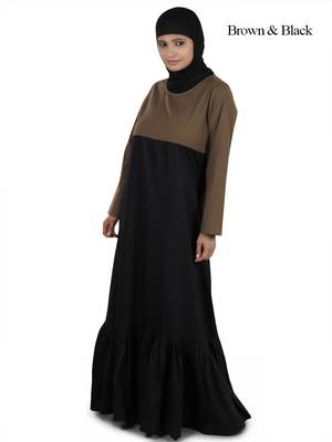 MyBatua Multicolor Cotton Arabian Dailywear Islamic Muslim Long Abaya With Hijab 1