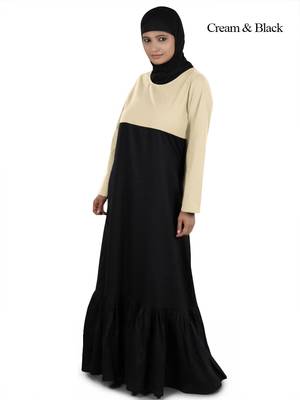 MyBatua Multicolor Cotton Arabian Dailywear Islamic Muslim Long Abaya With Hijab 1