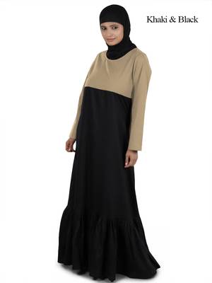 MyBatua Multicolor Cotton Arabian Dailywear Islamic Muslim Long Abaya With Hijab 1