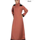 MyBatua Red Rayon Arabian Dailywear Islamic Muslim Long Abaya With Hijab