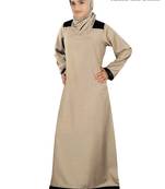 MyBatua Beige Rayon Arabian Dailywear Islamic Muslim Long Abaya With Hijab