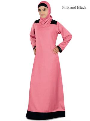 MyBatua Pink Rayon Arabian Dailywear Islamic Muslim Long Abaya With Hijab 1