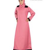 MyBatua Pink Rayon Arabian Dailywear Islamic Muslim Long Abaya With Hijab