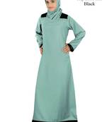 MyBatua Blue Rayon Arabian Dailywear Islamic Muslim Long Abaya With Hijab