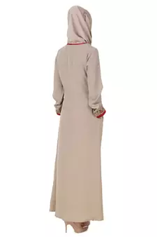 MyBatua Grey Polyester Arabian Dailywear Islamic Muslim Long Abaya With Hijab