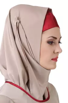 MyBatua Grey Polyester Arabian Dailywear Islamic Muslim Long Abaya With Hijab