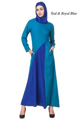 MyBatua Multicolor Rayon Arabian Dailywear Islamic Muslim Long Abaya With Hijab 1