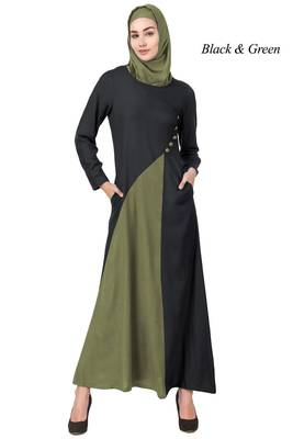 MyBatua Multicolor Rayon Arabian Dailywear Islamic Muslim Long Abaya With Hijab 1